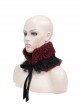 Wine Red Particle Plush Removable Lace Front Tie Rope Gothic Scarf
