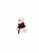 Wine Red Particle Plush Removable Lace Front Tie Rope Gothic Scarf