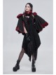 Wine Red Particle Plush Removable Lace Front Tie Rope Gothic Scarf