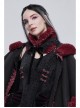 Wine Red Particle Plush Removable Lace Front Tie Rope Gothic Scarf