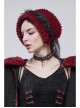 Wine Red Particle Plush Removable Lace Front Tie Rope Gothic Scarf
