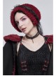 Wine Red Particle Plush Removable Lace Front Tie Rope Gothic Scarf