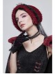 Wine Red Particle Plush Removable Lace Front Tie Rope Gothic Scarf