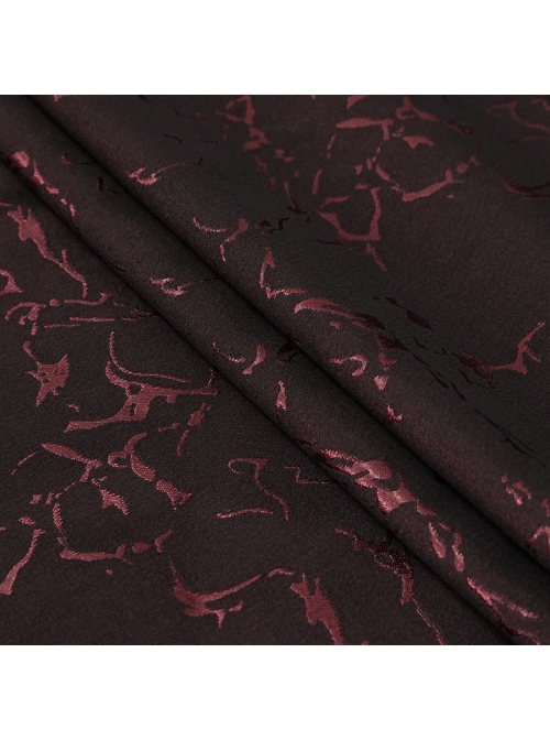 Wine Red Gothic Pattern Flocking Bow Bandage Tie