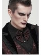 Wine Red Gothic Pattern Flocking Bow Bandage Tie