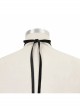 Wine Red Gothic Pattern Flocking Bow Bandage Tie