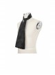 Black Gothic Pattern Woven Scarf With Jewel Brooch