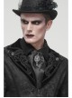 Black Gothic Pattern Woven Scarf With Jewel Brooch