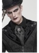 Black Gothic Pattern Woven Scarf With Jewel Brooch