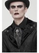 Black Gothic Pattern Woven Scarf With Jewel Brooch