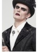 White Gothic Pattern Woven Scarf With Jewel Brooch