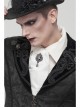 White Gothic Pattern Woven Scarf With Jewel Brooch