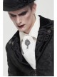 White Gothic Pattern Woven Scarf With Jewel Brooch