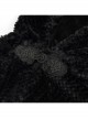 Black Grain Plush Hooded Feather Edging Short Front And Long Back Gothic Cape