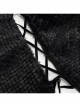 Black Grain Plush Hooded Feather Edging Short Front And Long Back Gothic Cape