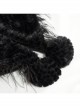 Black Grain Plush Hooded Feather Edging Short Front And Long Back Gothic Cape