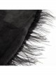 Black Grain Plush Hooded Feather Edging Short Front And Long Back Gothic Cape