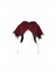 Red Grain Plush Hooded Feather Edging Short Front And Long Back Gothic Cape