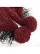 Red Grain Plush Hooded Feather Edging Short Front And Long Back Gothic Cape