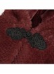 Red Grain Plush Hooded Feather Edging Short Front And Long Back Gothic Cape