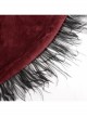 Red Grain Plush Hooded Feather Edging Short Front And Long Back Gothic Cape
