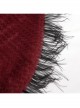 Red Grain Plush Hooded Feather Edging Short Front And Long Back Gothic Cape