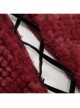 Red Grain Plush Hooded Feather Edging Short Front And Long Back Gothic Cape