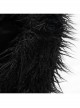 Black Gothic Fleece Collar Metal Buttons Long Cape