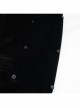 Black Gothic Fleece Collar Metal Buttons Long Cape