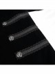 Black Gothic Fleece Collar Metal Buttons Long Cape