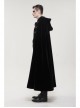 Black Gothic Fleece Collar Metal Buttons Long Cape