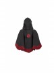 Black Gothic Petal-Shaped Double-Faced Contrast Women Wool Hooded Shawl