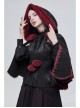 Black Gothic Petal-Shaped Double-Faced Contrast Women Wool Hooded Shawl