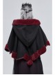 Black Gothic Petal-Shaped Double-Faced Contrast Women Wool Hooded Shawl