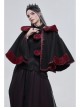 Black Gothic Petal-Shaped Double-Faced Contrast Women Wool Hooded Shawl