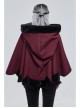 Wine Red Gothic Petal-Shaped Double-Faced Contrast Women Wool Hooded Shawl
