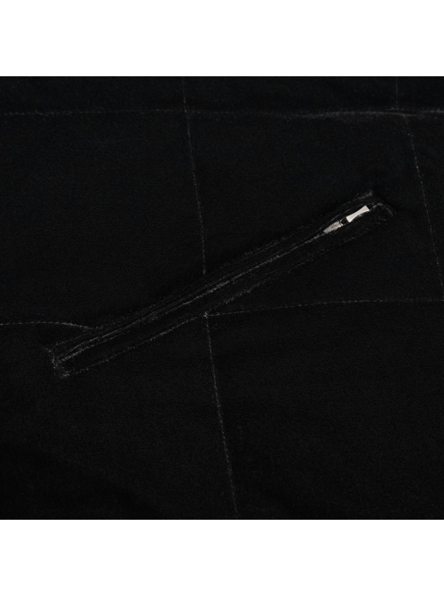 Quilted Black Velvet Collar Crescent Pendant Zipper Gothic Warm Short Shawl