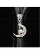 Quilted Black Velvet Collar Crescent Pendant Zipper Gothic Warm Short Shawl