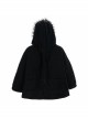 Quilted Black Velvet Collar Crescent Pendant Zipper Gothic Warm Short Shawl