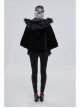 Quilted Black Velvet Collar Crescent Pendant Zipper Gothic Warm Short Shawl