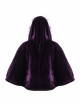 Quilted Purple Velvet Collar Crescent Pendant Zipper Gothic Warm Short Shawl