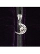 Quilted Purple Velvet Collar Crescent Pendant Zipper Gothic Warm Short Shawl