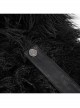 Black Long Curly Wool Plush Front Cross Punk Men Hooded Cloak