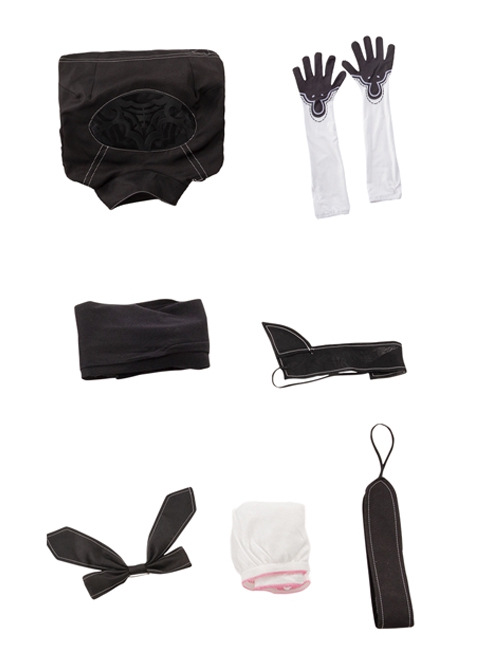 NieR Automata YoRHa No. 2 Type B Halloween Cosplay Costume Black Dress Full Set