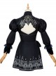 NieR Automata YoRHa No. 2 Type B Halloween Cosplay Costume Black Dress Full Set