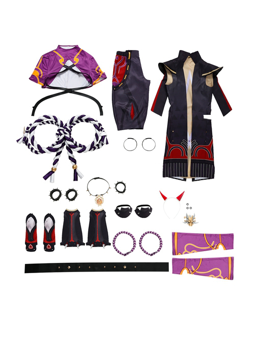 Genshin Impact Arataki Itto Halloween Cosplay Costume Full Set