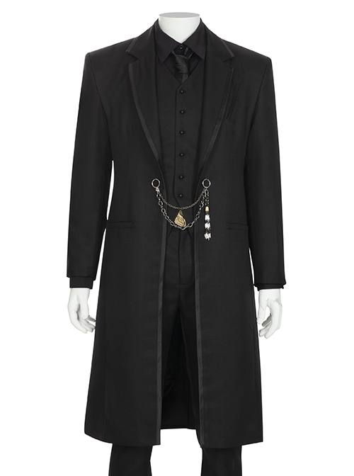 TV Drama Cowboy Bebop Vicious Alex Hassell Halloween Cosplay Costume Black Long Outerwear