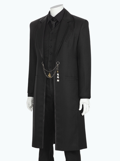 TV Drama Cowboy Bebop Vicious Alex Hassell Halloween Cosplay Costume Black Long Outerwear