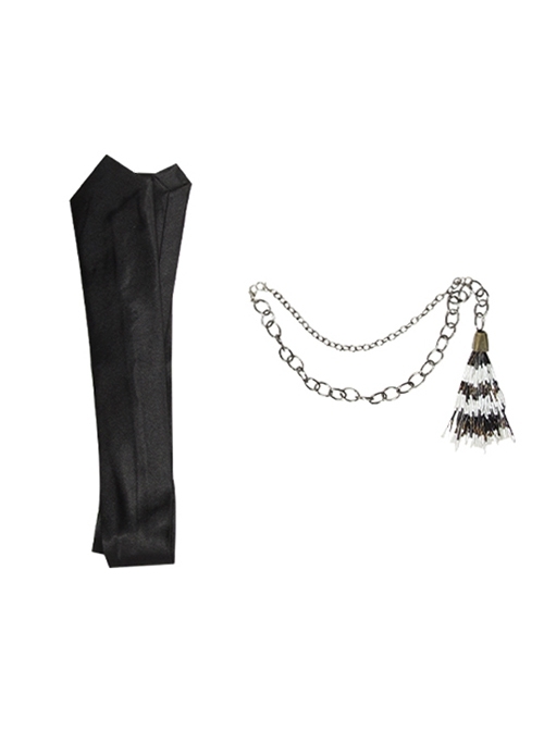 TV Drama Cowboy Bebop Vicious Alex Hassell Halloween Cosplay Accessories Black Necktie And Chain Ornament