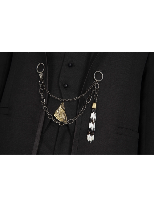 TV Drama Cowboy Bebop Vicious Alex Hassell Halloween Cosplay Accessories Black Necktie And Chain Ornament